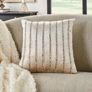 MINA VICTORY Beaded Velvet Throw Pillow